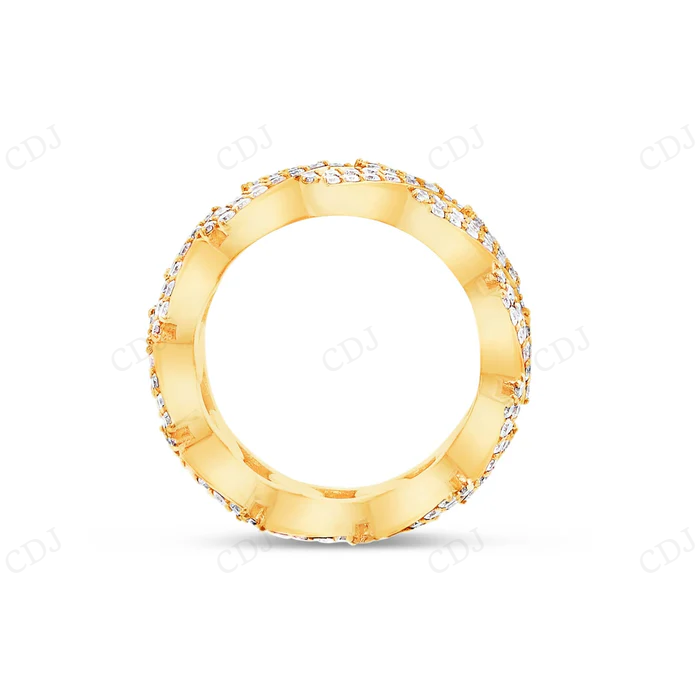 Sterling Silver Moissanite Square Cuban Link Ring hip hop jewelry CustomDiamJewel