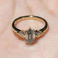 Vintage Hexagon Cut Moissanite Three Stone Ring