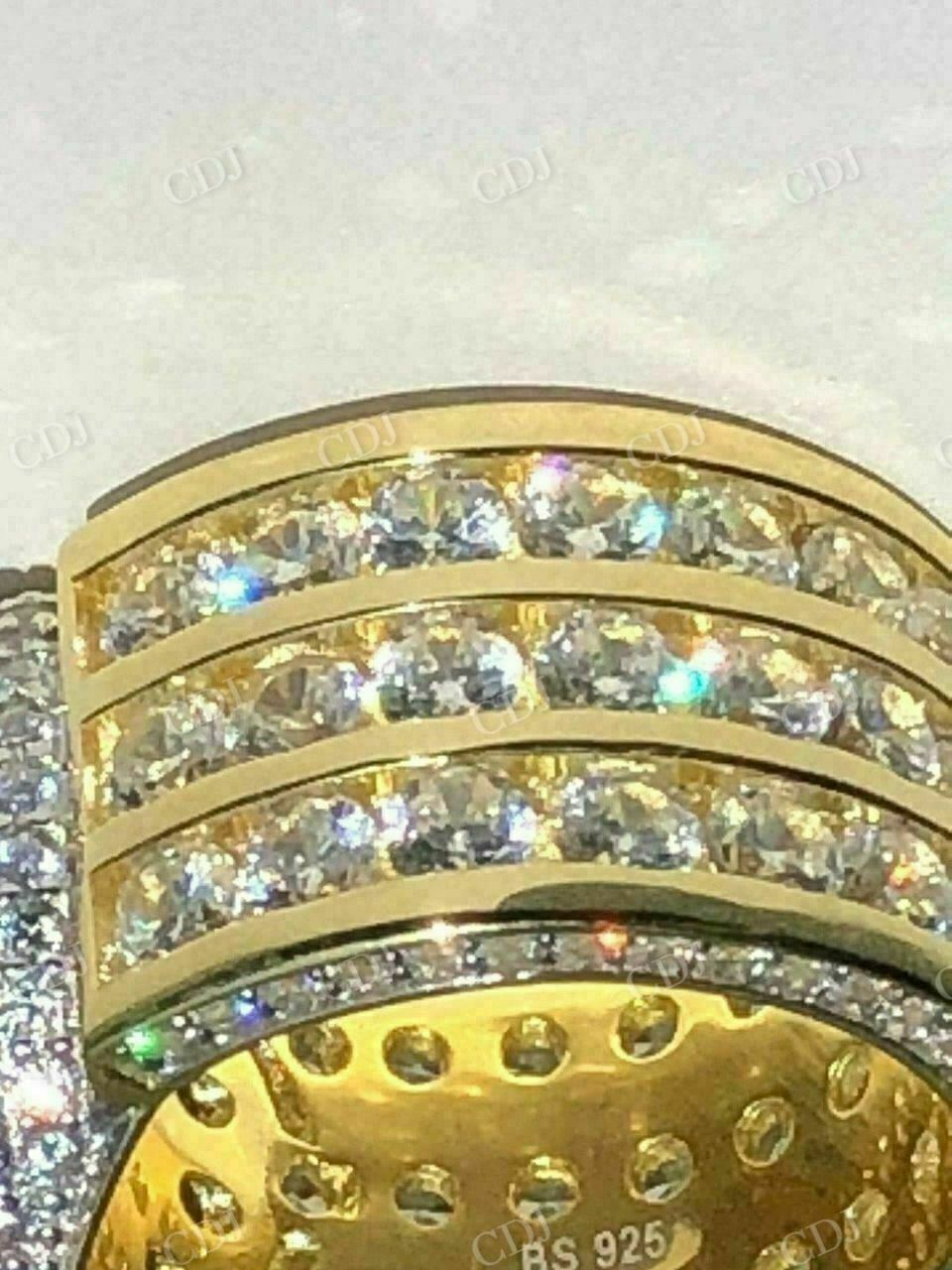 14K Gold Icy Hip Hop Diamond Ring For Men  customdiamjewel   