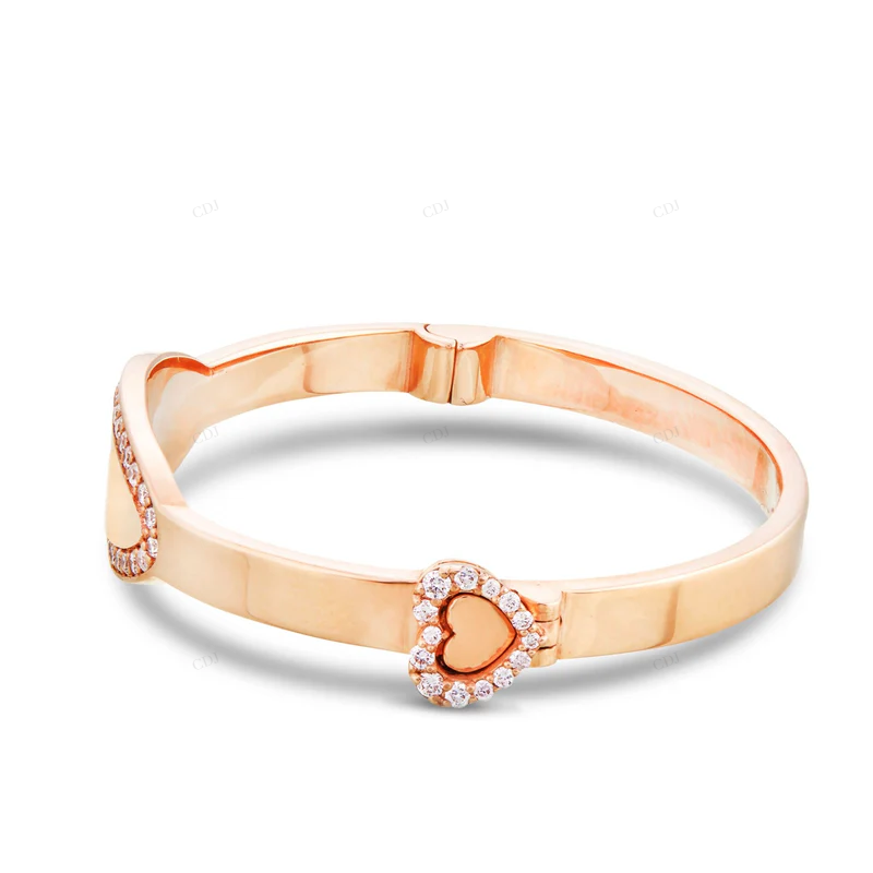 14K Gold Engravable Diamond Oval Baby Bangle Bracelet CustomDiamJewel