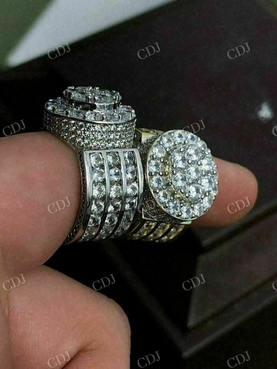 14K Gold Icy Hip Hop Diamond Ring For Men  customdiamjewel   