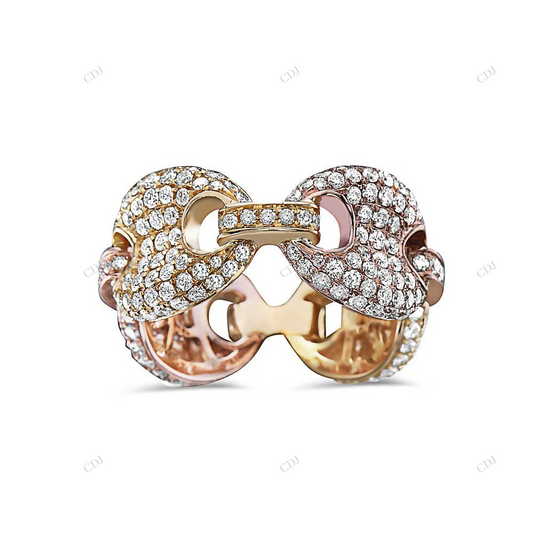 Unisex 14K Multi-Link Moissanite Ring hip hop jewelry customdiamjewel