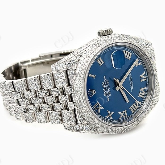 Three Row Fully Iced Out Customized Rolex Watch customdiamjewel