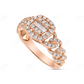 Rose Gold Baguette Diamond Engagement Cuban Band Ring hip hop jewelry CustomDiamJewel