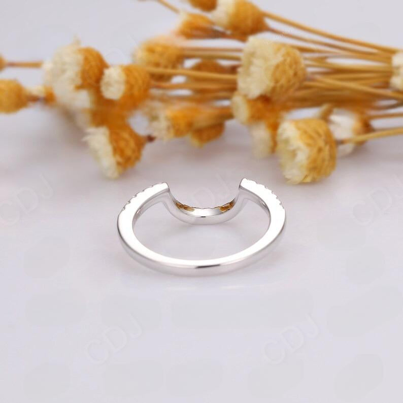 0.42CTW Real Round Cut Diamond U Shape Wedding Band  customdiamjewel   
