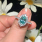 Unique Oval Cut Halo Moissanite Proposal Ring customdiamjewel