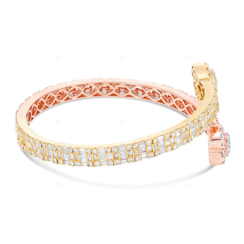 Two Tone VVS Moissanite Bangel Bracelet CustomDiamJewel