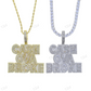 Iced Out Baguette Round Moissanite CASH OVA BROKE Pendant hip hop ring CustomDiamJewel