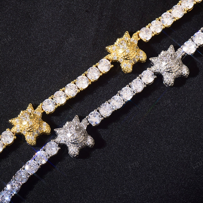 4mm Diamonds Gengar Stationed Tennis Chain customdiamjewel