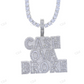 Iced Out Baguette Round Moissanite CASH OVA BROKE Pendant hip hop ring CustomDiamJewel