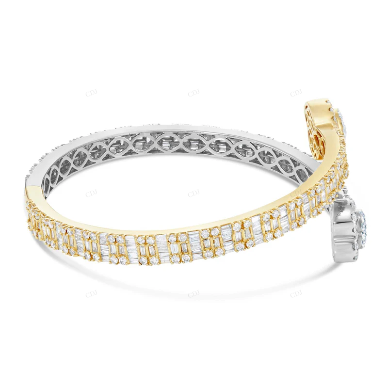 Two Tone VVS Moissanite Bangel Bracelet CustomDiamJewel
