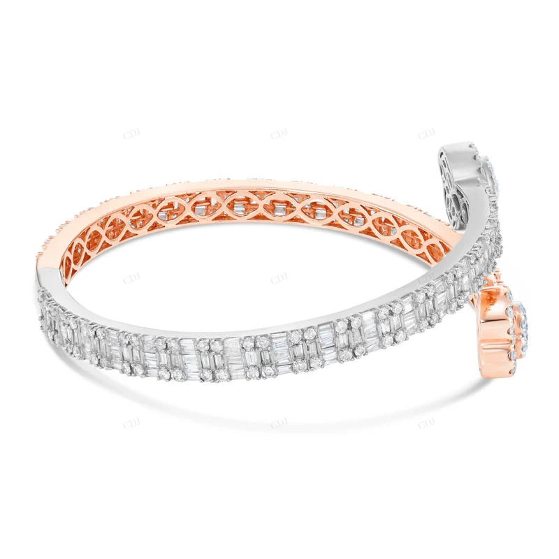Two Tone VVS Moissanite Bangel Bracelet CustomDiamJewel