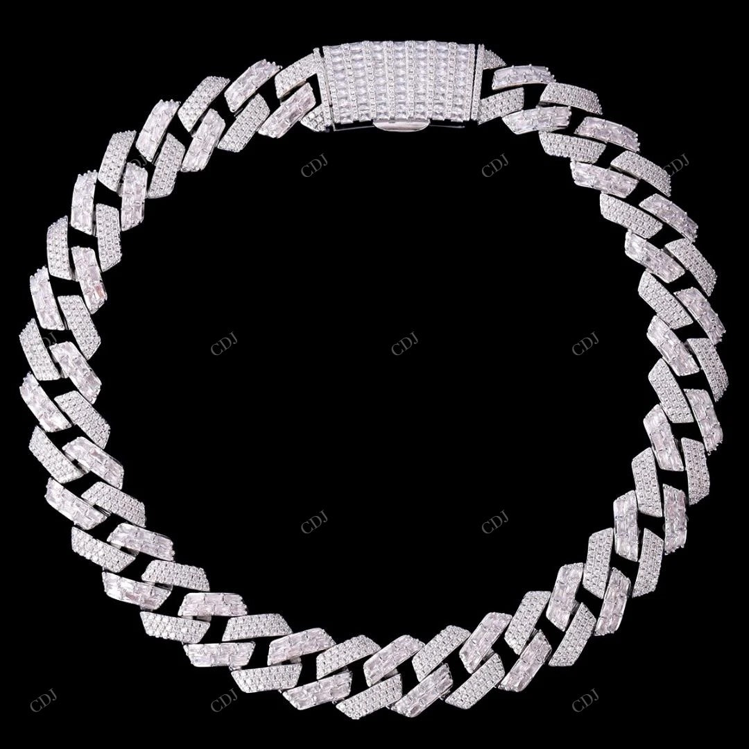 Fully Iced Out Square Cuban Link Chain Gift For Men CustomDiamJewel