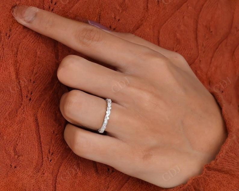 Marquise round lab grown diamond wedding band woman  customdiamjewel   