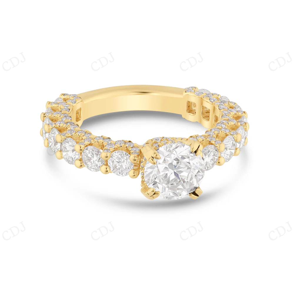 14Kt Gold Moissanite 3/4 Eternity Diamond Engagement Ring hip hop jewelry CustomDiamJewel