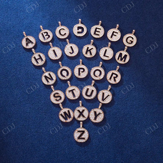 Diamond A to Z Alphabet Letter Gold Pendant  CustomDiamJewel   