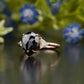 Black Pear Moissanite Diamond Ring
