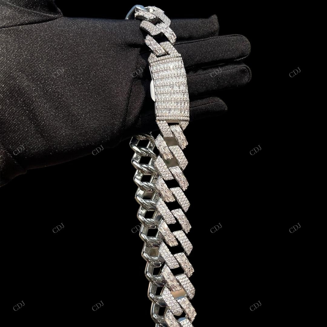 Fully Iced Out Square Cuban Link Chain Gift For Men CustomDiamJewel