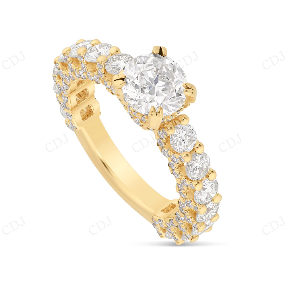 14Kt Gold Moissanite 3/4 Eternity Diamond Engagement Ring hip hop jewelry CustomDiamJewel