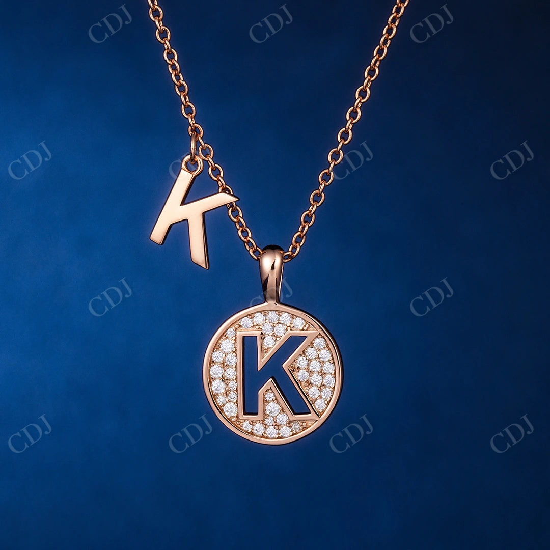 Diamond A to Z Alphabet Letter Gold Pendant  CustomDiamJewel   