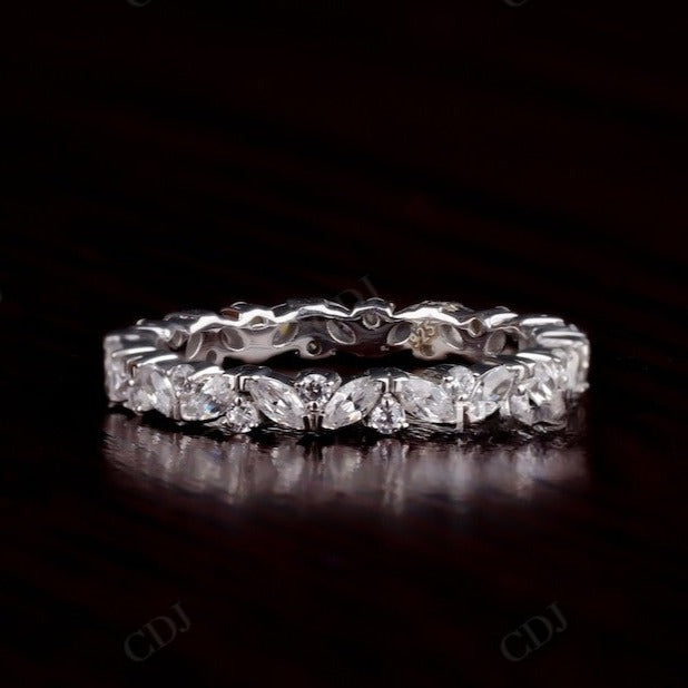 Marquise round lab grown diamond wedding band woman  customdiamjewel   