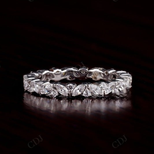 Marquise round lab grown diamond wedding band woman  customdiamjewel   