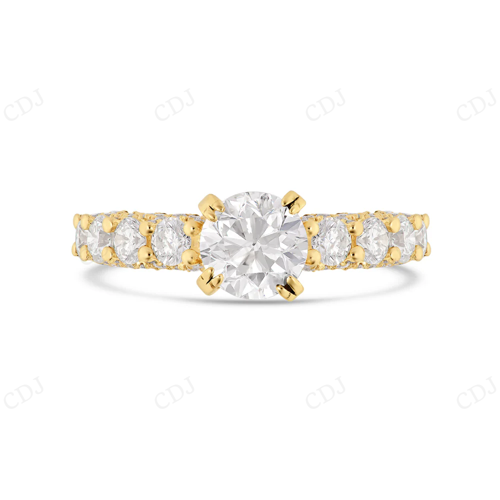 14Kt Gold Moissanite 3/4 Eternity Diamond Engagement Ring hip hop jewelry CustomDiamJewel