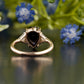 Black Pear Moissanite Diamond Ring