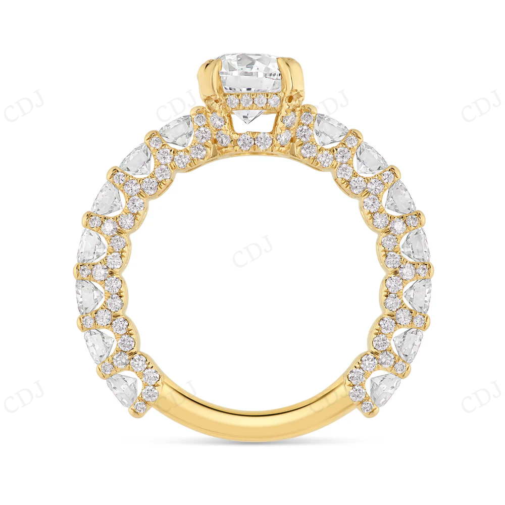 14Kt Gold Moissanite 3/4 Eternity Diamond Engagement Ring hip hop jewelry CustomDiamJewel