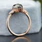 Black Pear Moissanite Diamond Ring