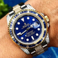 Blue Dial Two Tone Moissanite Watch For Rappers customdiamjewel