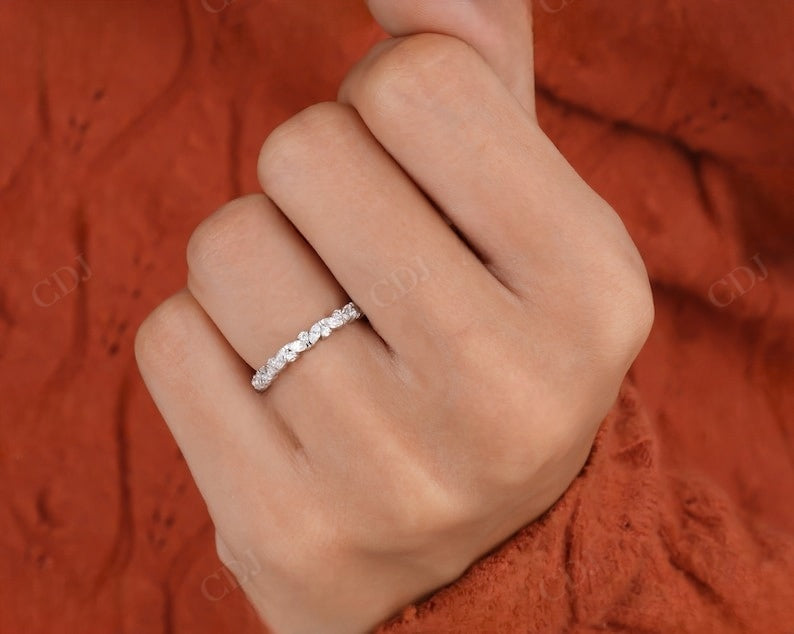 Marquise round lab grown diamond wedding band woman  customdiamjewel   
