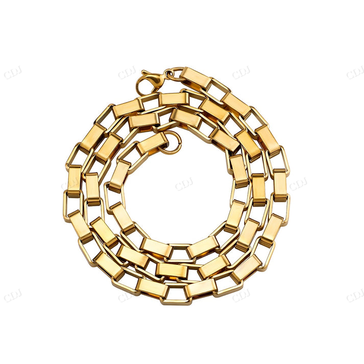 14K Yellow Gold 6mm Box Chain hip hop jewelry CustomDiamJewel