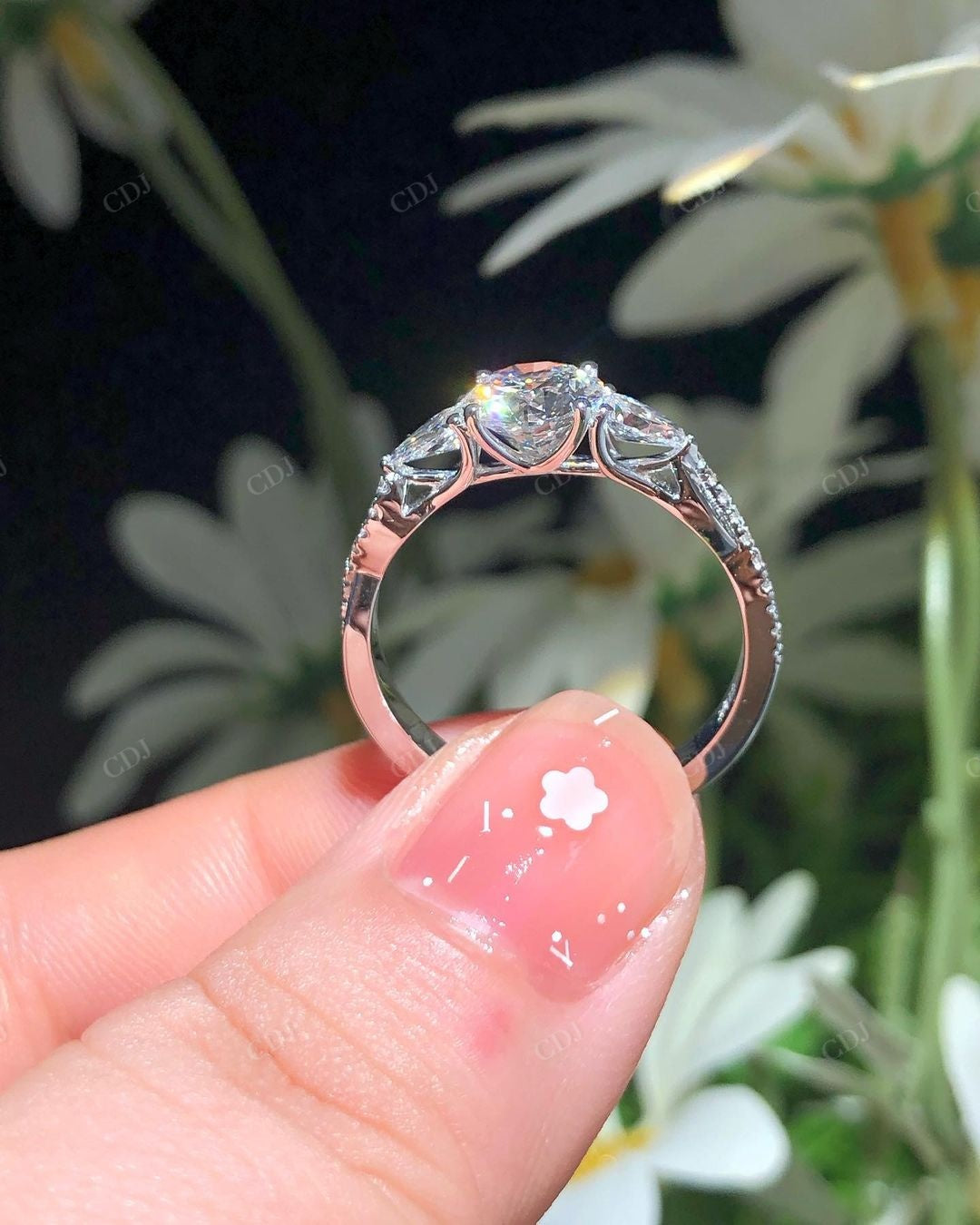 Lab Grown Diamond Art Deco Engagement Ring customdiamjewel