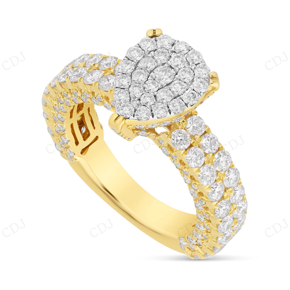 18Kt Yellow Gold Moissanite Diamond Engagement Ring hip hop jewelry CustomDiamJewel
