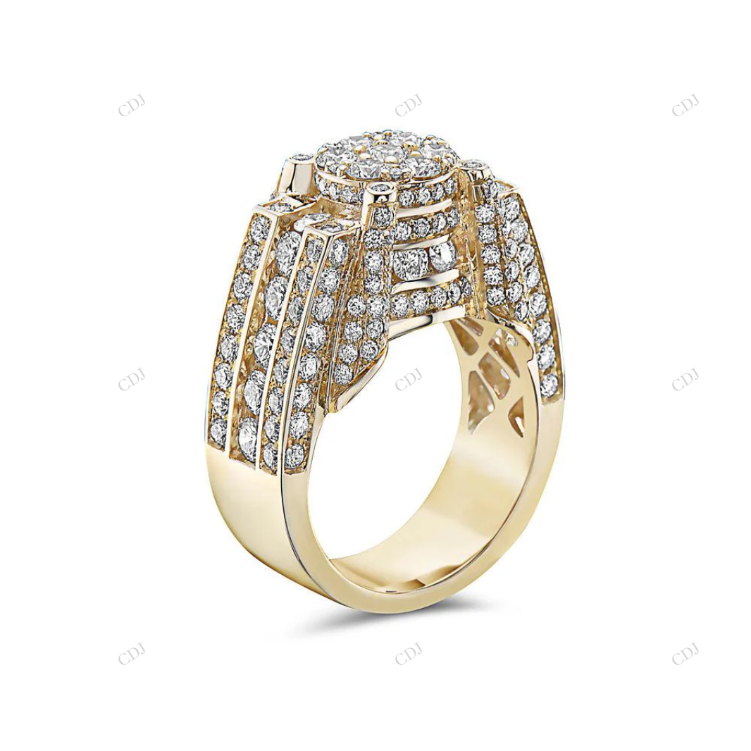Hip Hop Style Sterling Silver Moissanite Ring For Men hip hop jewelry customdiamjewel