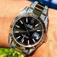 Plain Bezel Black Dial Two Tone Diamond Belt Mens Rolex customdiamjewel