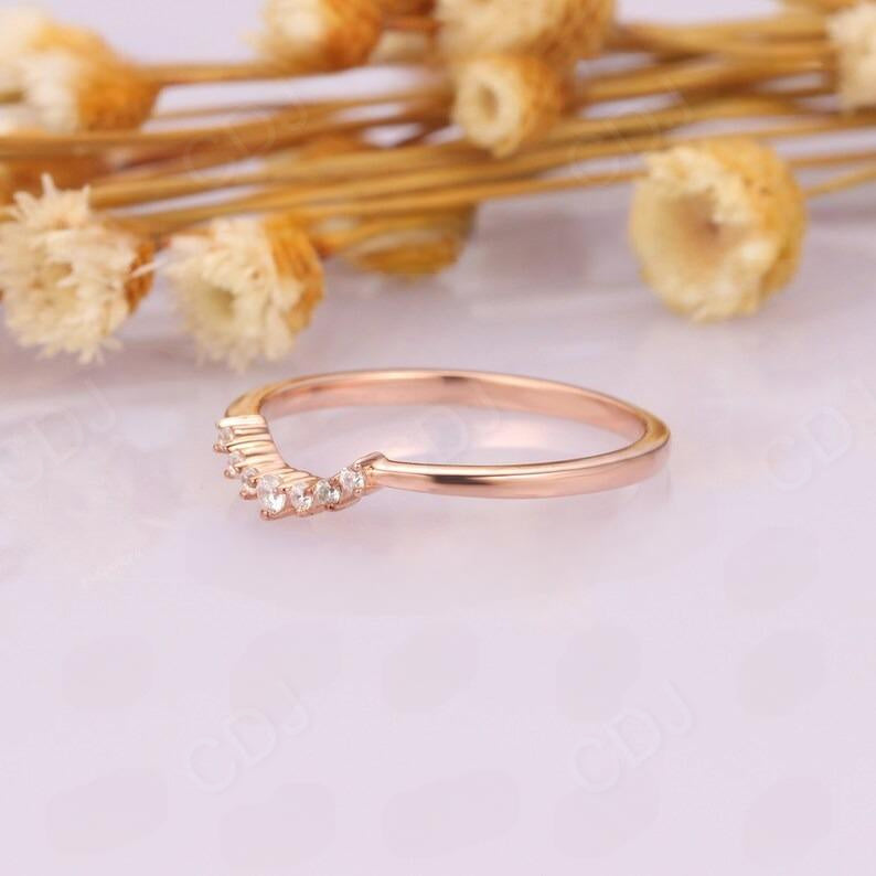 0.07CTW Natural Round Diamond Curved Women Wedding Band  customdiamjewel   