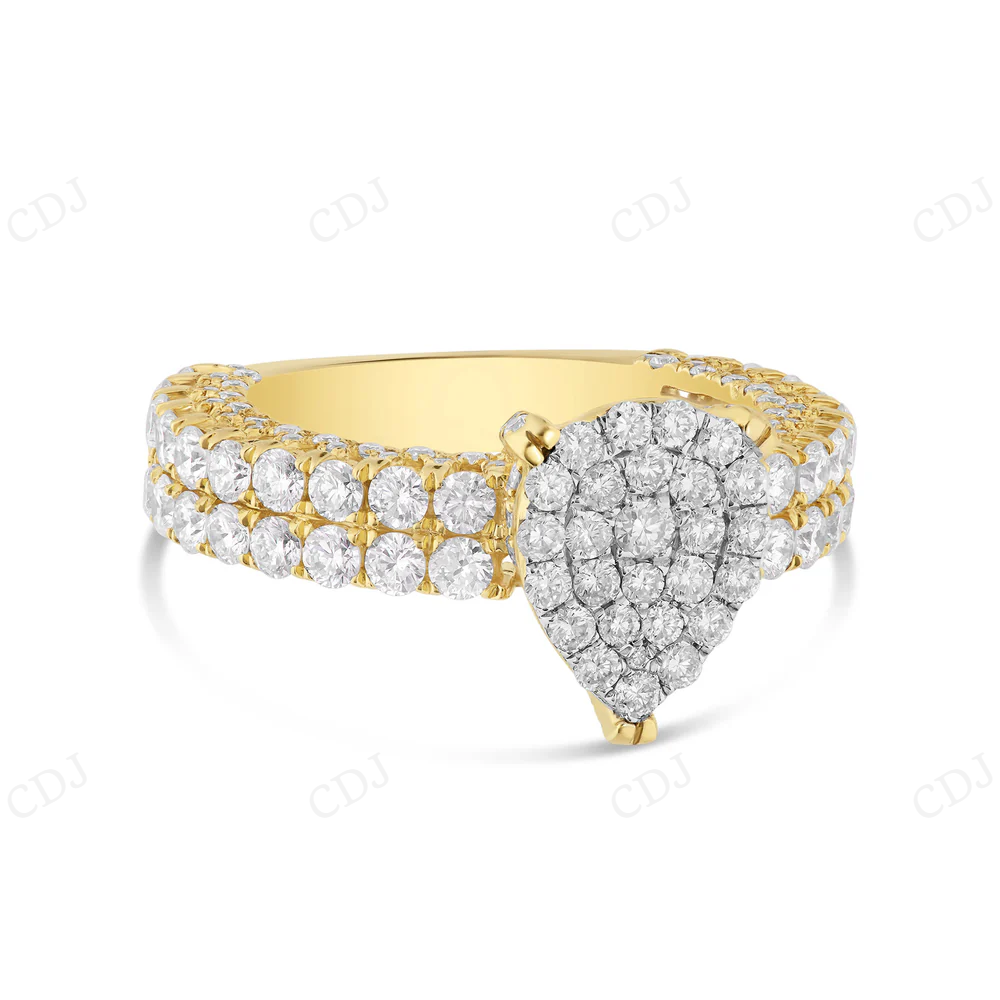 18Kt Yellow Gold Moissanite Diamond Engagement Ring hip hop jewelry CustomDiamJewel