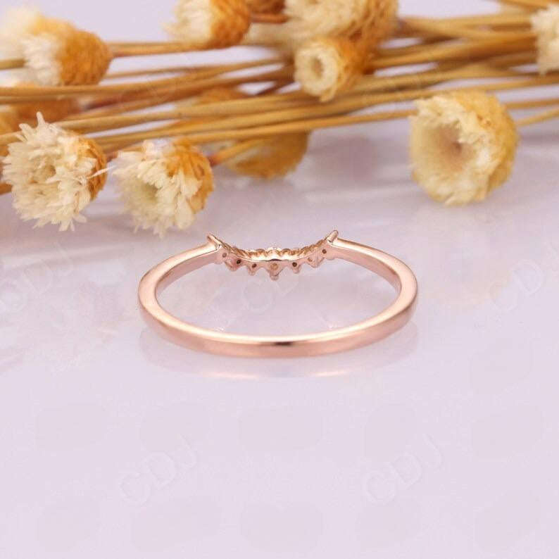0.07CTW Natural Round Diamond Curved Women Wedding Band  customdiamjewel   