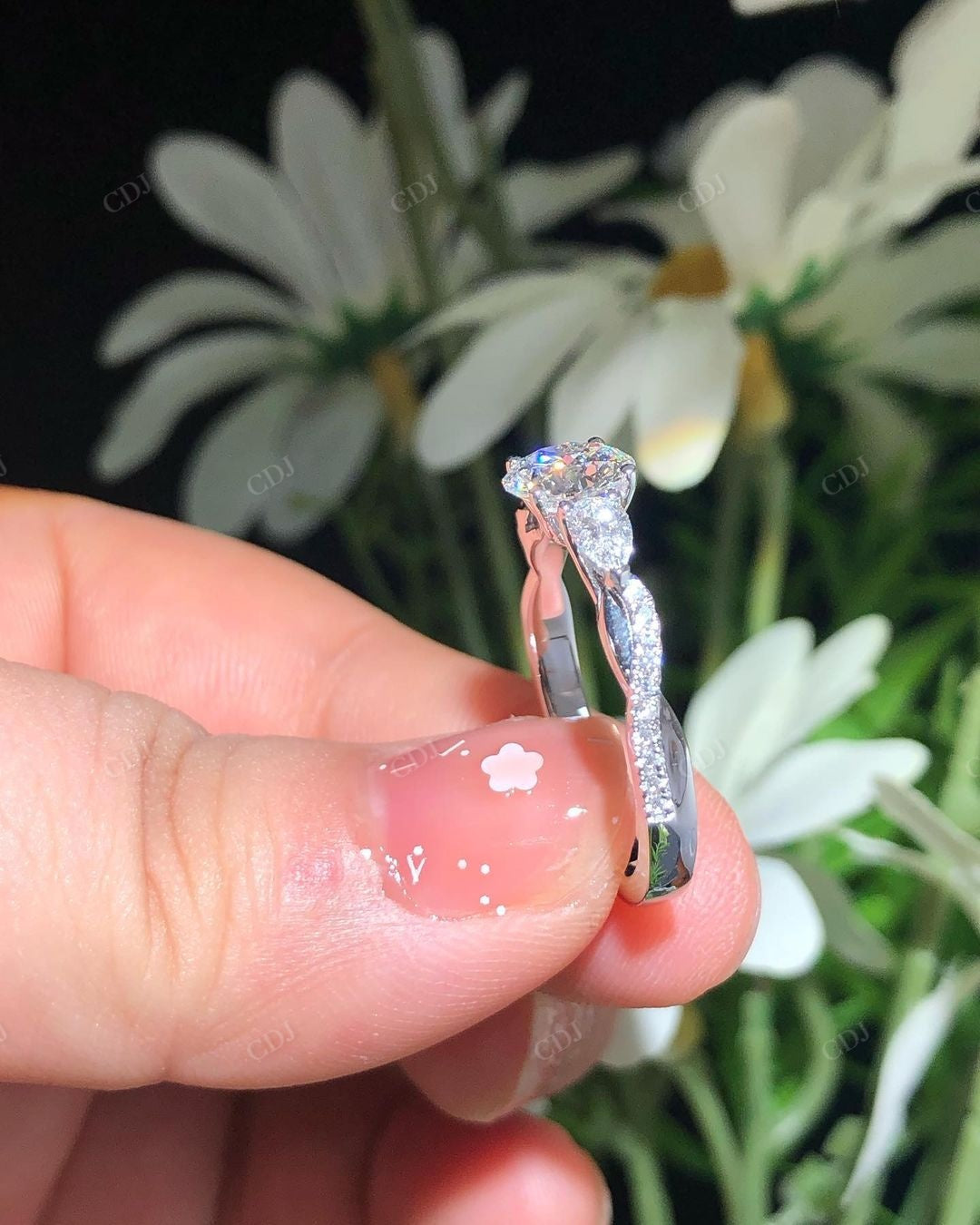 Lab Grown Diamond Art Deco Engagement Ring customdiamjewel