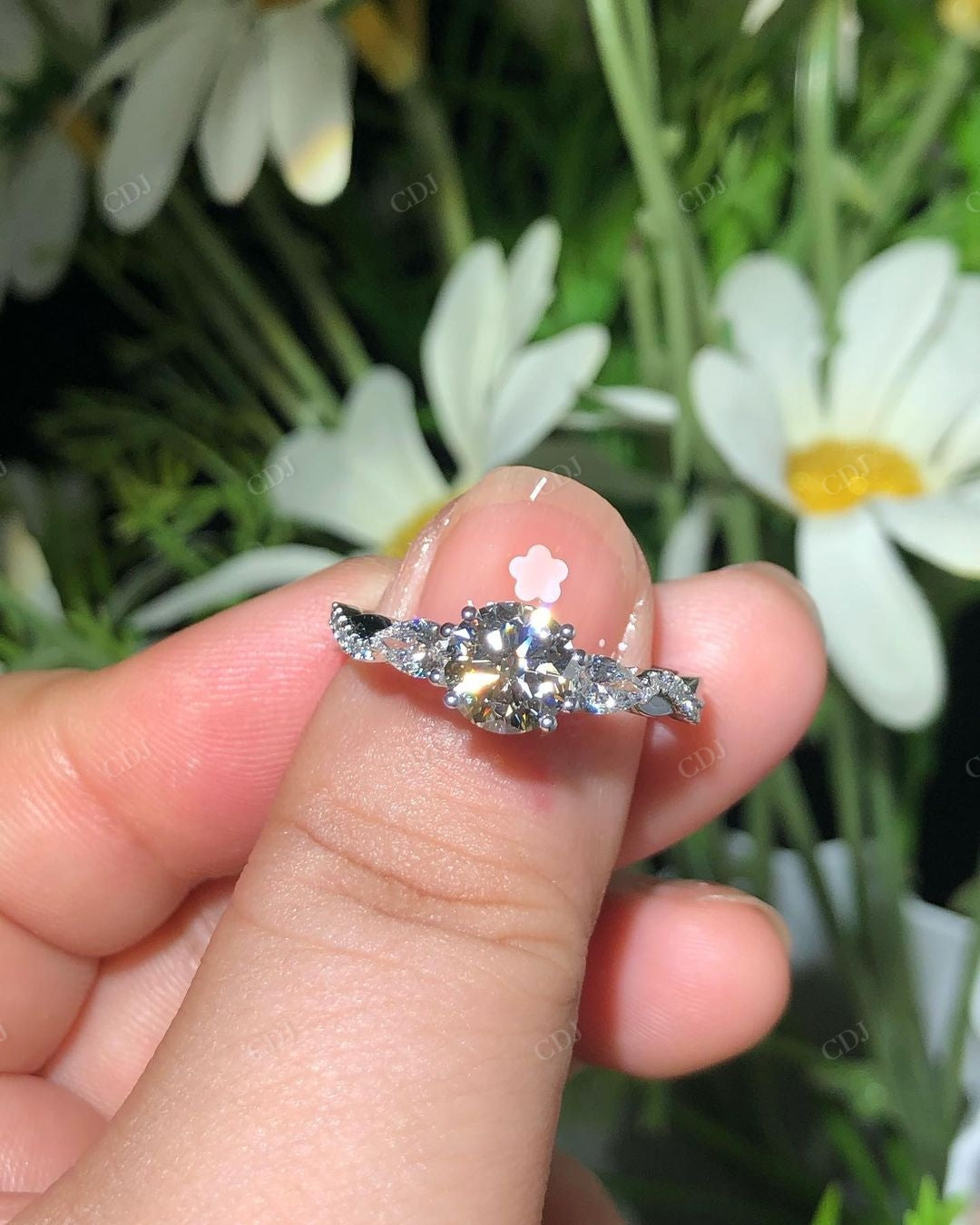 Lab Grown Diamond Art Deco Engagement Ring customdiamjewel