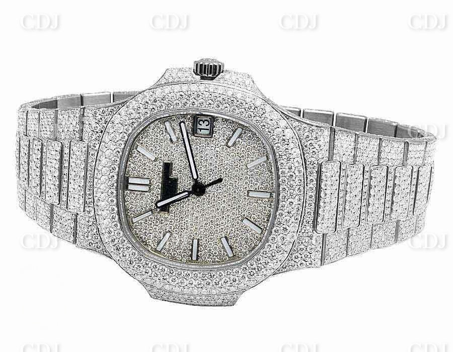 41mm Full White Patek Philippe Moissanite Diamond Watch For Men customdiamjewel