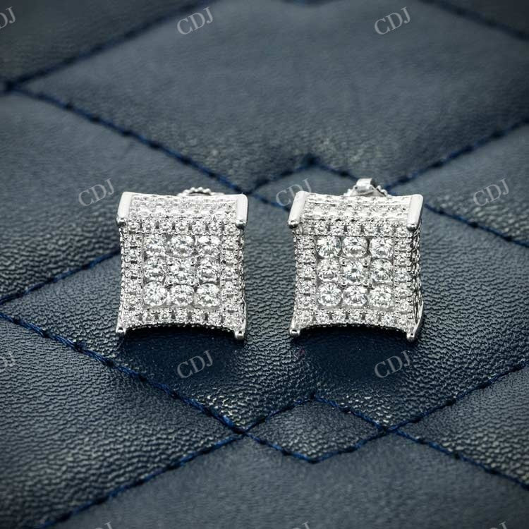 9.00MM Square Shape Cluster Hip Hop Earring hip hop jewelry customdiamjewel   