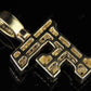 1.5" 1.5 CTW 14k Solid Two Tone Gold Diamond Initial 'F' Letter Pendant CustomDiamJewel