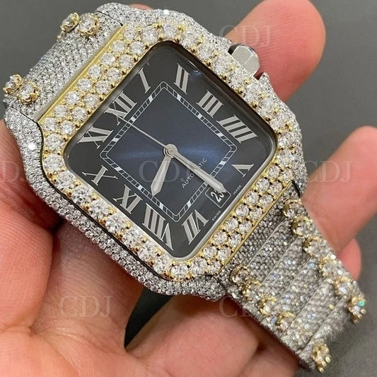 Premium VVS Iced Out Handset Moissanite Diamond Watch customdiamjewel
