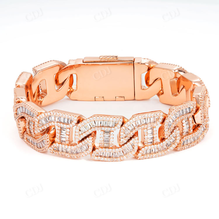 15MM Rose Gold Mariner Link Bracelet hip hop jewelry customdiamjewel   