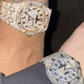Customized Modified Belt Arabic Dial Men's Moissanite AP Hip Hop Watch customdiamjewel