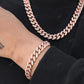 Hip Hop Style Rose Gold Plated Full Ice Out Cuban Link Bracelet hip hop jewelry CustomDiamJewel