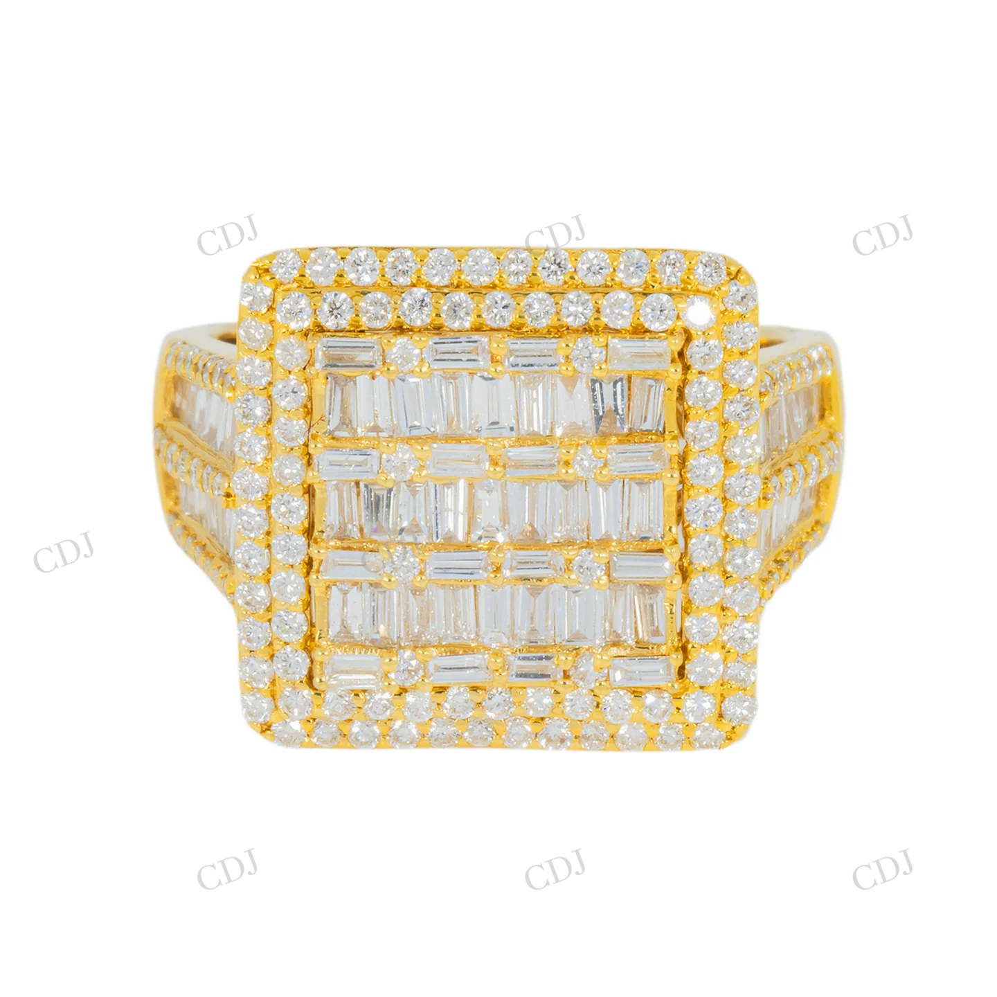 1.65 CTW Iced Out Sterling Sliver Moissanite Cluster Men's Ring Hip Hop Ring customdiamjewel